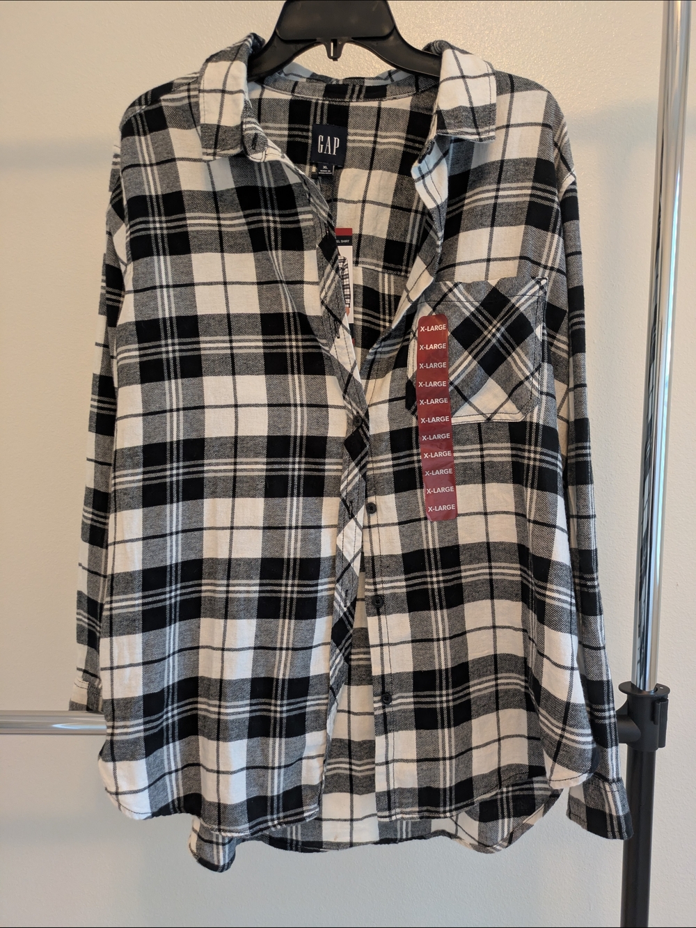 GAP Black & White Plaid Button-Down Shirt